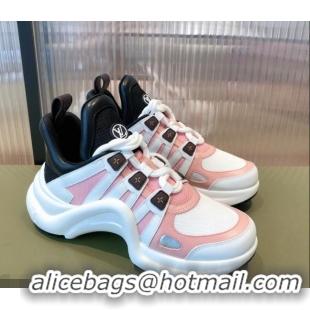 Cheap Price Louis Vuitton LV Archlight Leather Sneakers 112461 Pink/White/Black 