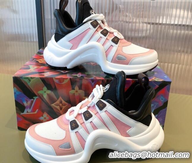 Cheap Price Louis Vuitton LV Archlight Leather Sneakers 112461 Pink/White/Black 