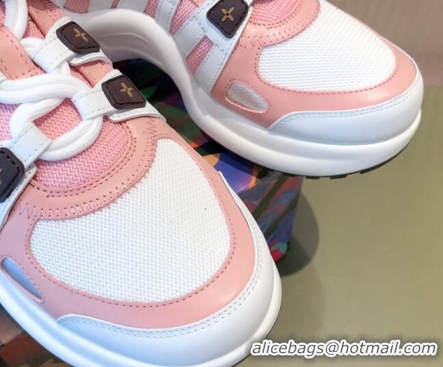 Cheap Price Louis Vuitton LV Archlight Leather Sneakers 112461 Pink/White/Black 