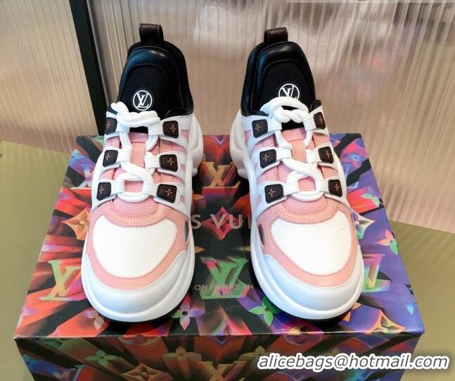 Cheap Price Louis Vuitton LV Archlight Leather Sneakers 112461 Pink/White/Black 