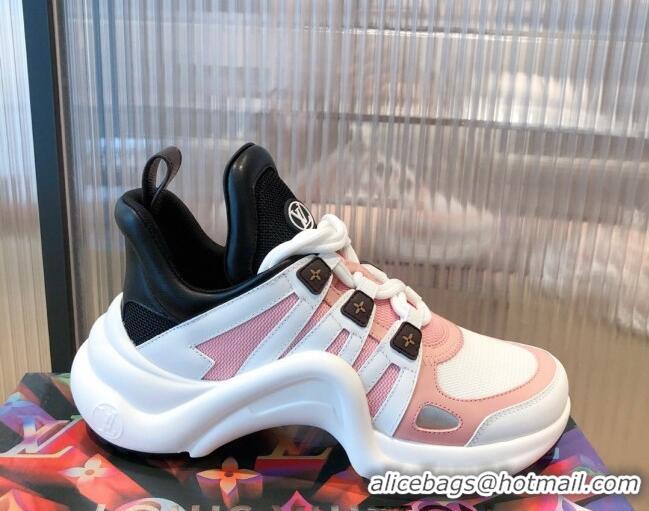 Cheap Price Louis Vuitton LV Archlight Leather Sneakers 112461 Pink/White/Black 