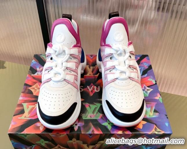 Shop Duplicate Louis Vuitton LV Archlight Leather Sneakers 112461 White/Pink