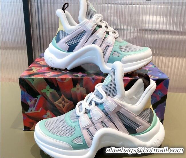 Top Quality Louis Vuitton LV Archlight Textile Sneakers Green/Grey 2021 112470