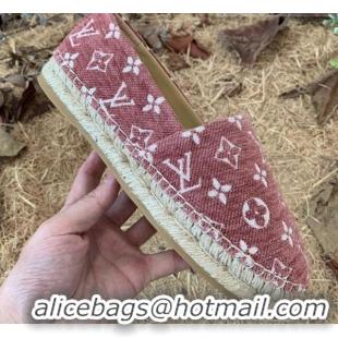 Good Product Louis Vuitton Monogram Velvet Flat Espadrilles 112474 Pink