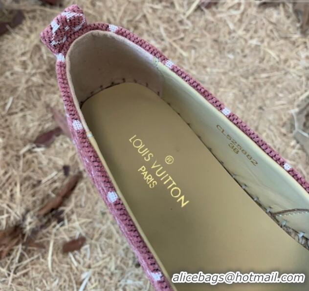 Good Product Louis Vuitton Monogram Velvet Flat Espadrilles 112474 Pink