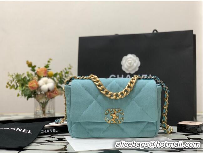 Good Quality Chanel 19 Denim Small Flap Bag AS1160 Blue 2021