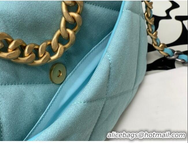 Good Quality Chanel 19 Denim Small Flap Bag AS1160 Blue 2021