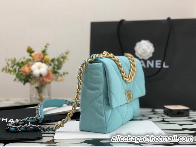 Famous Brand Chanel 19 Denim Large Flap Bag AS1161 Blue 2021