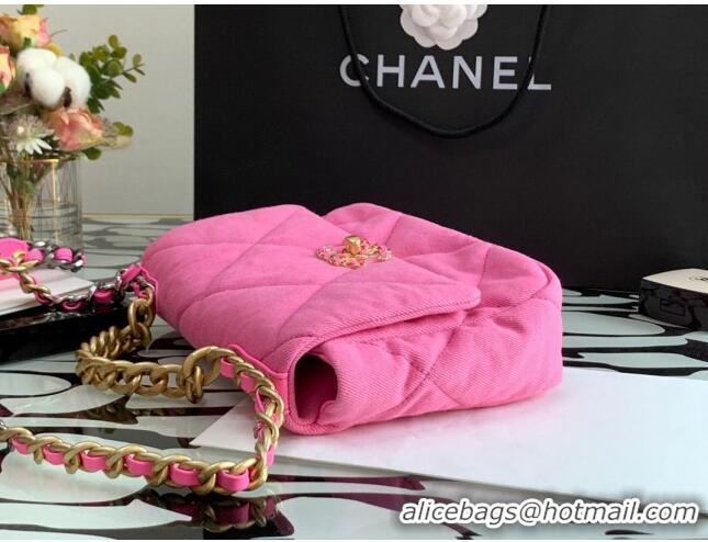 Unique Discount Chanel 19 Denim Small Flap Bag AS1160 Pink 2021