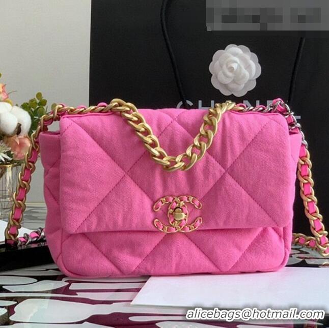 Unique Discount Chanel 19 Denim Small Flap Bag AS1160 Pink 2021