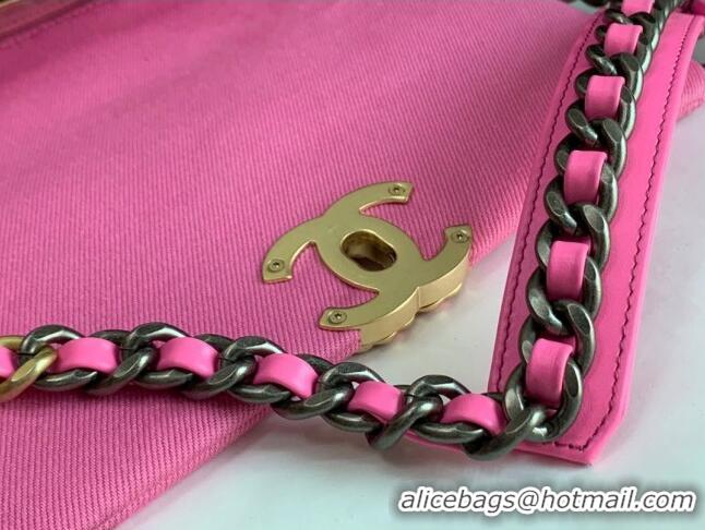 Unique Discount Chanel 19 Denim Small Flap Bag AS1160 Pink 2021