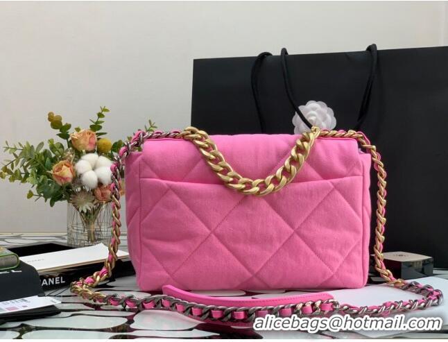 Unique Grade Chanel 19 Denim Large Flap Bag AS1161 Pink 2021