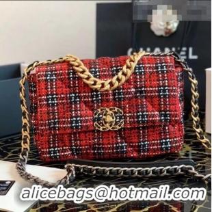 Super Quality Chanel 19 Tweed Flap Bag AS0911 Red 2020