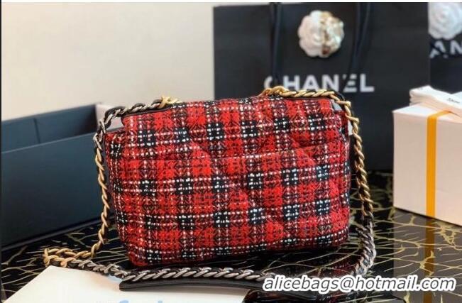 Super Quality Chanel 19 Tweed Flap Bag AS0911 Red 2020