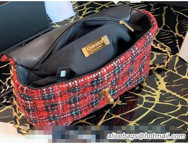 Super Quality Chanel 19 Tweed Flap Bag AS0911 Red 2020