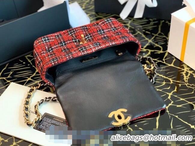 Super Quality Chanel 19 Tweed Flap Bag AS0911 Red 2020