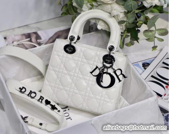 Shop Grade LADY DIOR MY ABCDIOR BAG Cannage Lambskin M0538I white