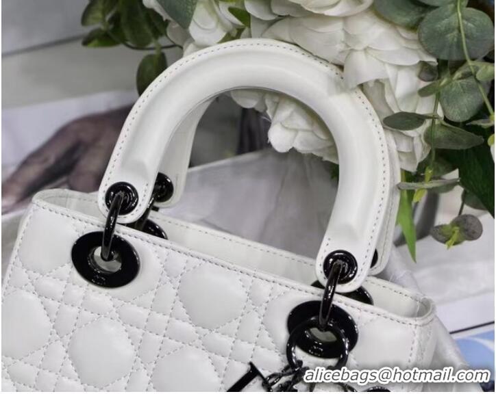 Shop Grade LADY DIOR MY ABCDIOR BAG Cannage Lambskin M0538I white