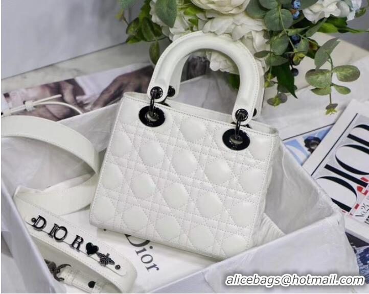 Shop Grade LADY DIOR MY ABCDIOR BAG Cannage Lambskin M0538I white