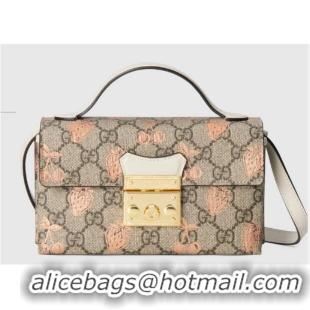 Promotional Gucci Padlock berry print mini bag 652683 White