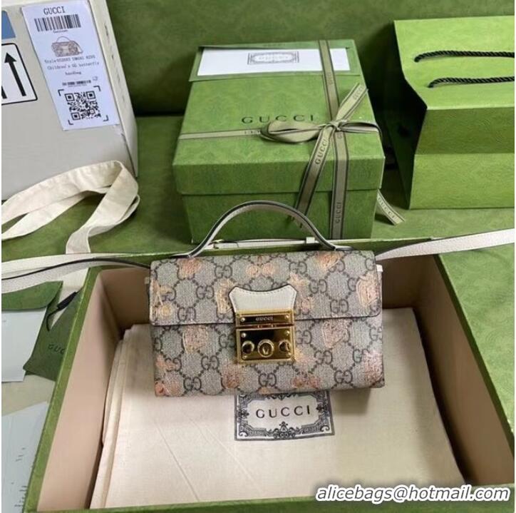 Promotional Gucci Padlock berry print mini bag 652683 White