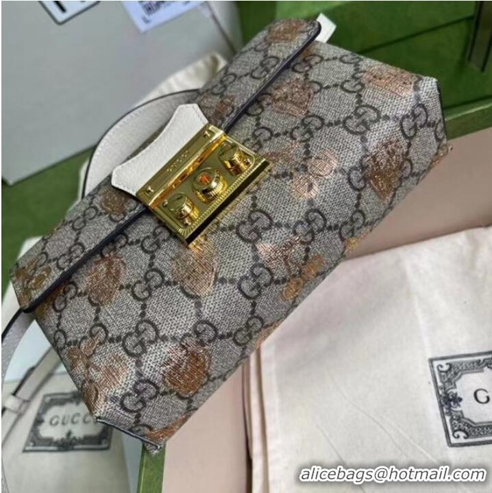 Promotional Gucci Padlock berry print mini bag 652683 White