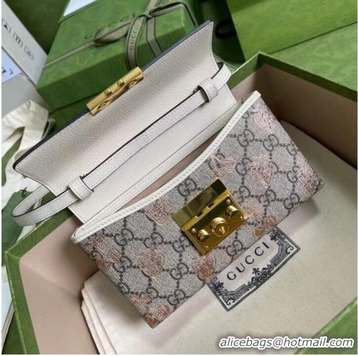 Promotional Gucci Padlock berry print mini bag 652683 White