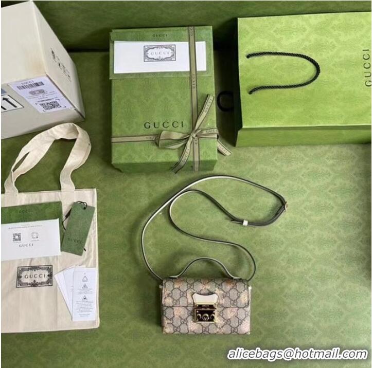 Promotional Gucci Padlock berry print mini bag 652683 White