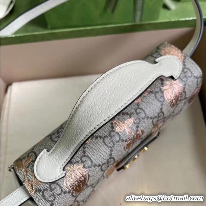 Promotional Gucci Padlock berry print mini bag 652683 White