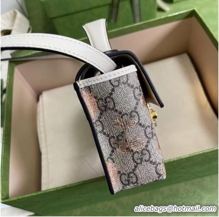 Promotional Gucci Padlock berry print mini bag 652683 White