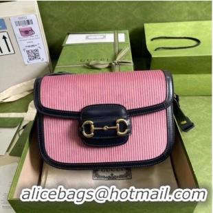 Good Product Gucci Horsebit 1955 small bag 602204 pink