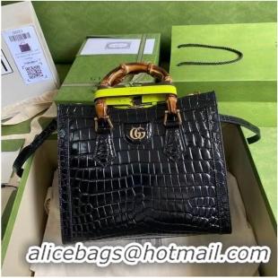 Promotional Gucci Diana small crocodile tote bag 660195 Black