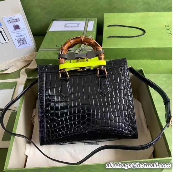 Promotional Gucci Diana small crocodile tote bag 660195 Black