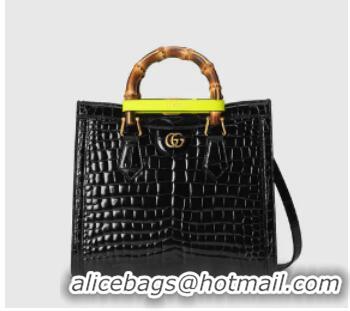 Promotional Gucci Diana small crocodile tote bag 660195 Black