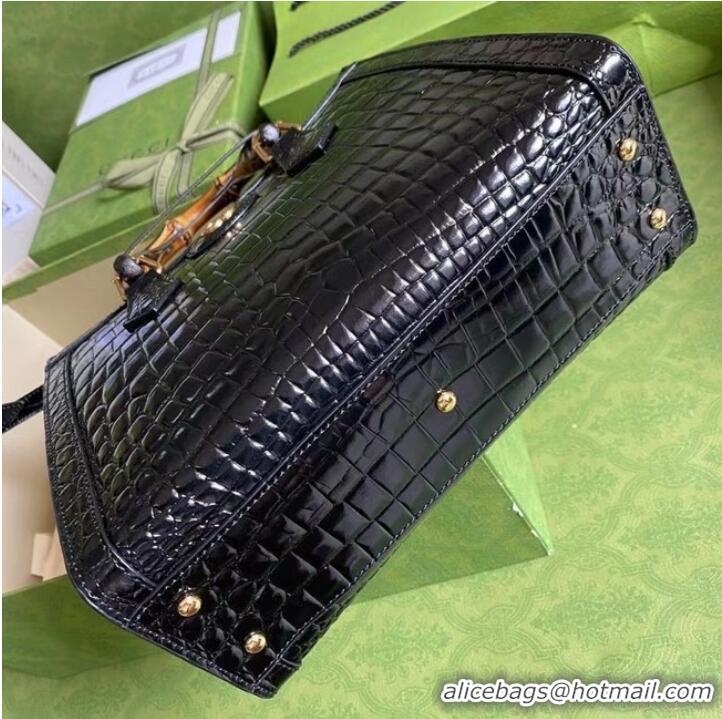 Promotional Gucci Diana small crocodile tote bag 660195 Black