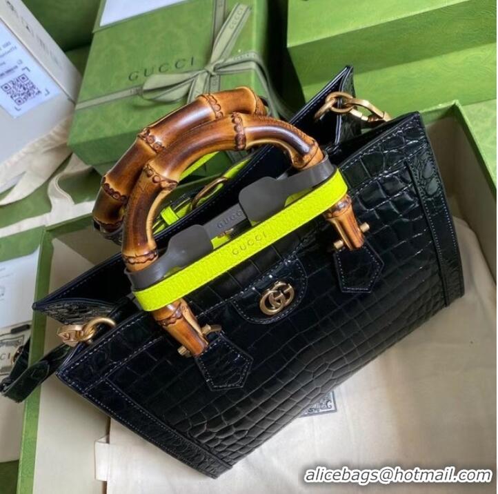 Promotional Gucci Diana small crocodile tote bag 660195 Black