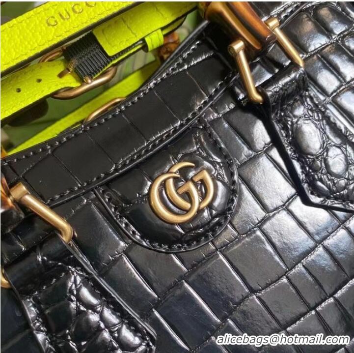 Promotional Gucci Diana small crocodile tote bag 660195 Black