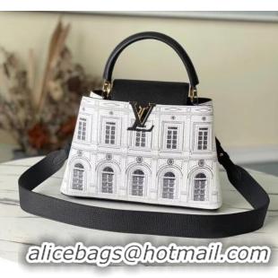 Shop Grade Louis Vuitton CAPUCINES MM M42258 Black and White