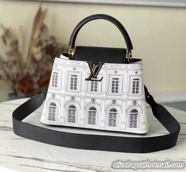 Shop Grade Louis Vuitton CAPUCINES MM M42258 Black and White