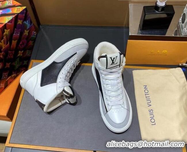 Best Luxury Louis Vuitton Charlie Calfskin Sneakers Boots 112480 White/Grey