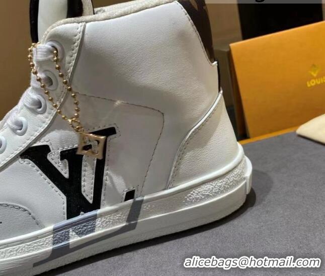 Best Luxury Louis Vuitton Charlie Calfskin Sneakers Boots 112480 White/Grey