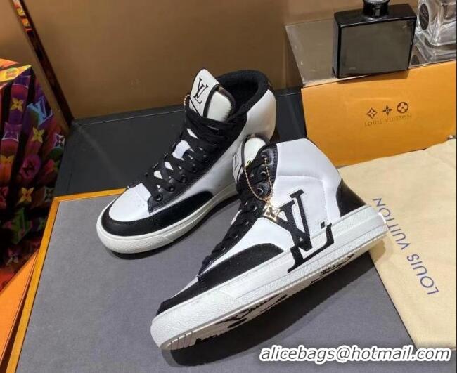 Low Cost Louis Vuitton Charlie Calfskin Sneakers Boots 112480 White/Black