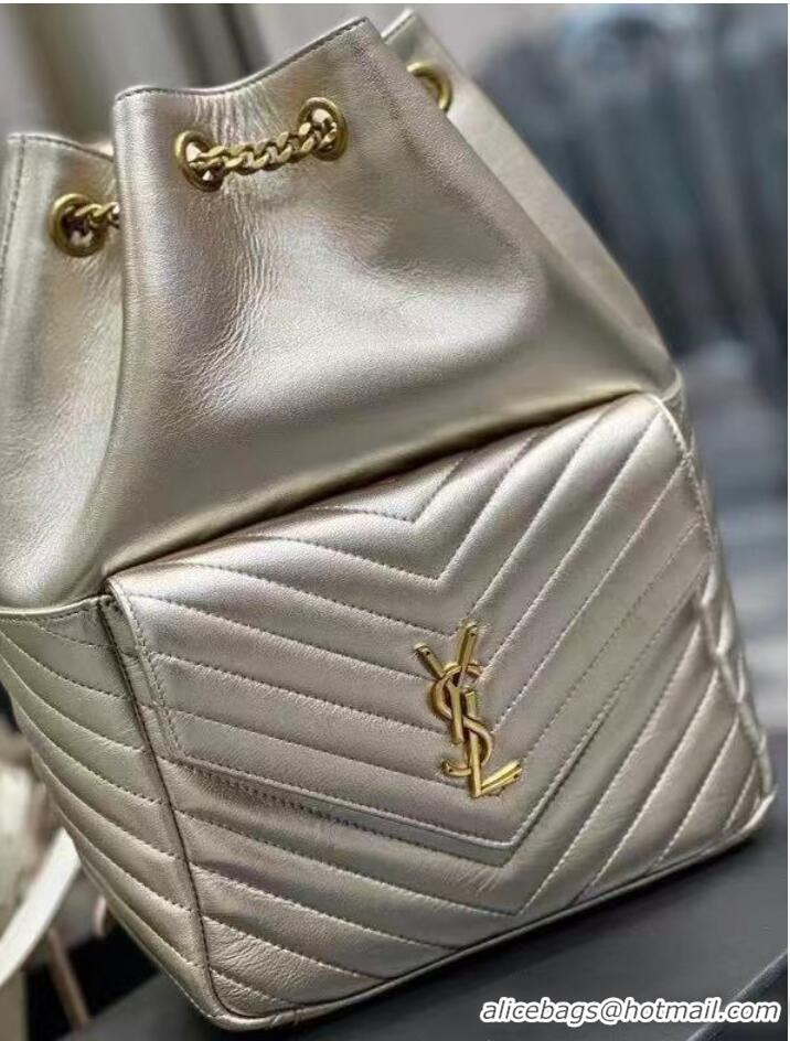 Inexpensive Yves Saint Laurent JOE BACKPACK IN LAMBSKIN 772609 PALE PINK