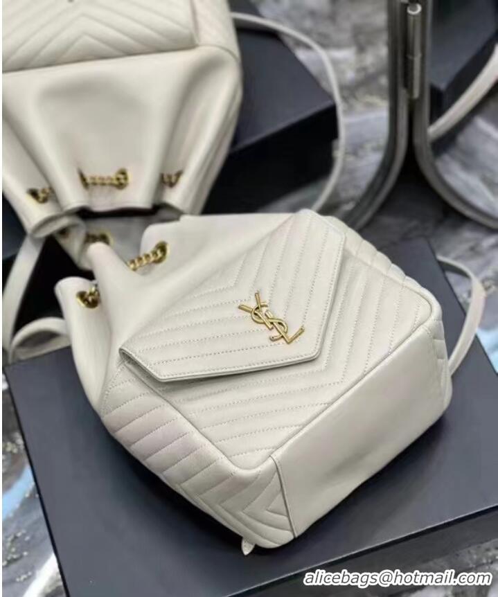 Super Quality Yves Saint Laurent JOE BACKPACK IN LAMBSKIN 772609 BLANC VINTAGE