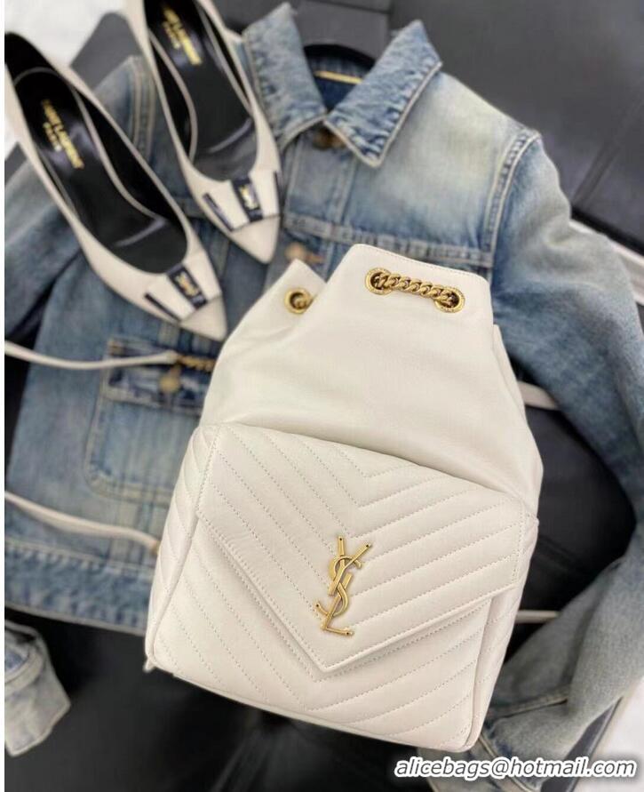 Super Quality Yves Saint Laurent JOE BACKPACK IN LAMBSKIN 772609 BLANC VINTAGE