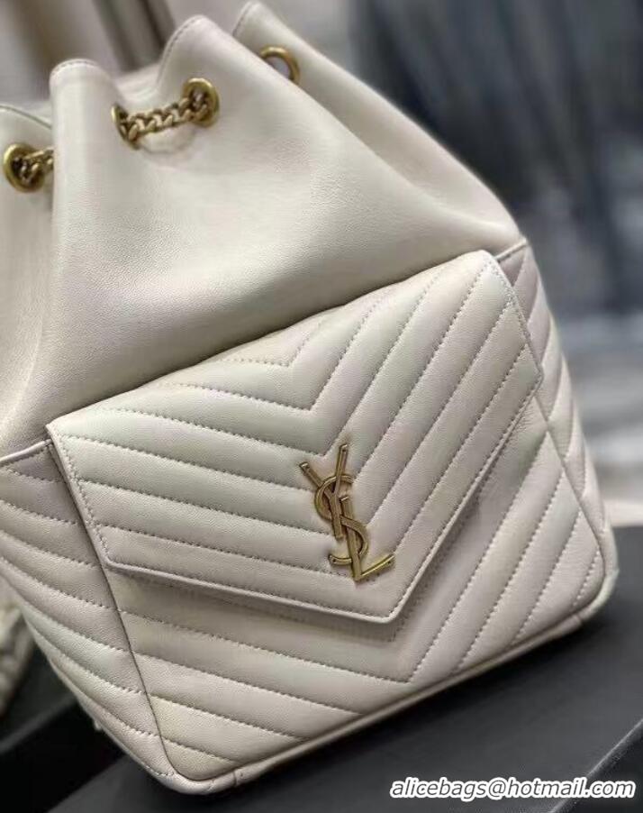 Super Quality Yves Saint Laurent JOE BACKPACK IN LAMBSKIN 772609 BLANC VINTAGE