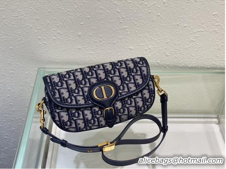 Cheapest MEDIUM DIOR BOBBY BAG Warm Taupe Box Embroidery M9327 dark blue