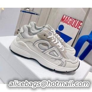 Top Quality Dior B30 Sneakers in Mesh and Technical Fabric White/Grey 111546