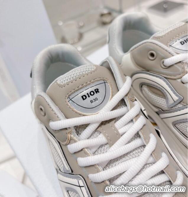 Top Quality Dior B30 Sneakers in Mesh and Technical Fabric White/Grey 111546