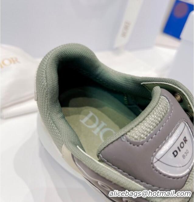 Best Luxury Dior B30 Sneakers in Mesh and Technical Fabric 111546 Olive Green/Grey